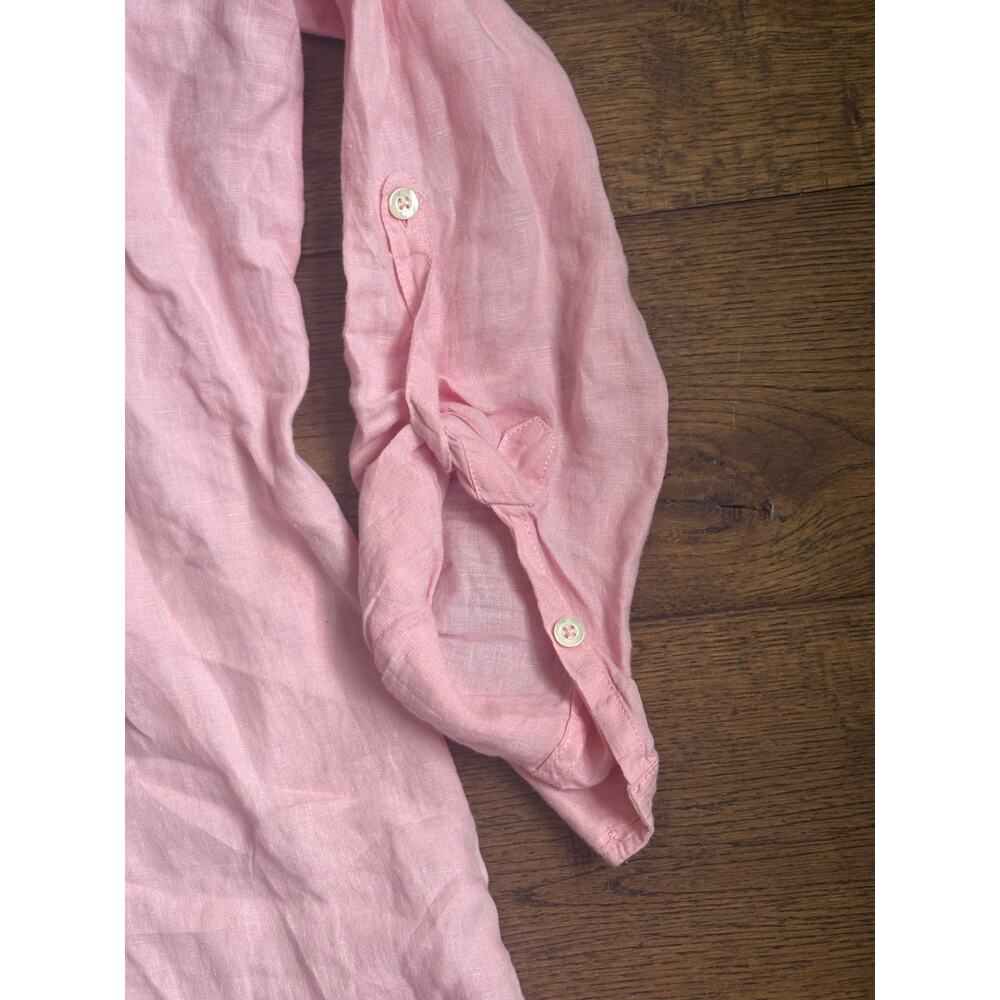 Brooks Brothers Women’s Pink 100% Linen Tunic shirt Dress Collar w slits Small S - Picture 6 of 6